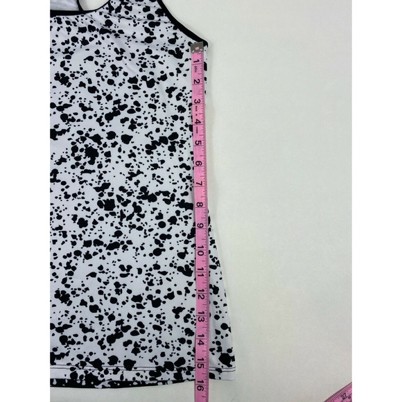 Fabletics Women's Black White Speckled Racerback Tank Top Size M - Picture 4 of 6